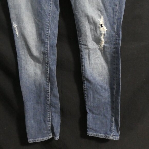 GAP - Skinny Roll Up | 4 / 27 R Regular Fit | Blue Washed Distressed Denim Jeans - Picture 7 of 16